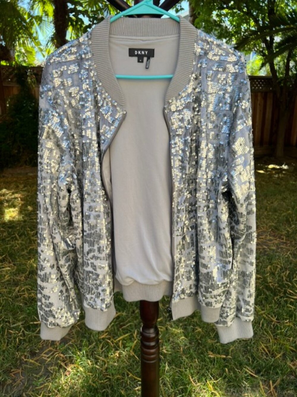 NWT DKNY sequined bomber jacket